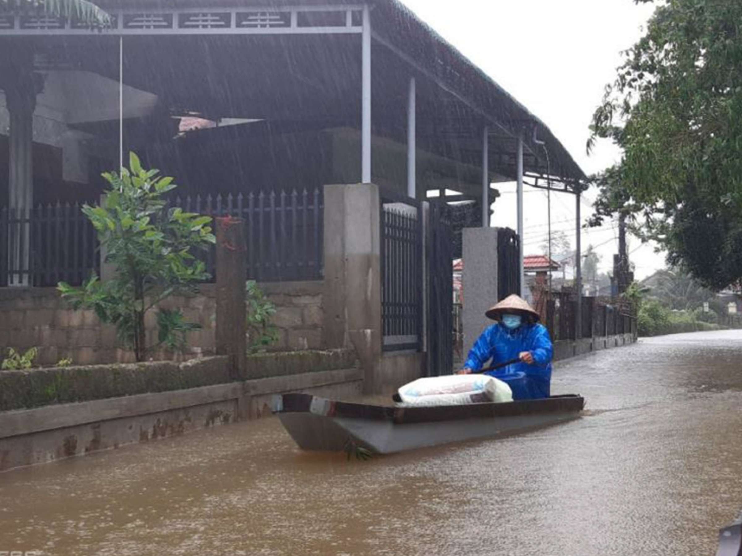 Storm Rai, December 2021, causes widespread flooding in Vietnam.